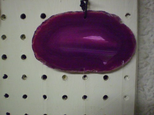 Agate slice wind chime, partial view.